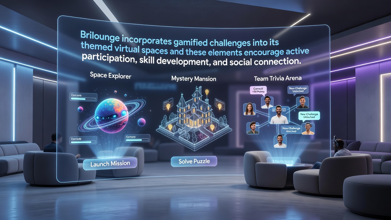 Detailed view of a structured learning module within a Brilounge themed space showing challenge progression and skill tracking tools